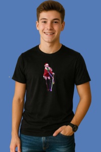 Tricou Huntrix K Pop Hunters Demon Fata Santa Outfit Modern, din bumbac 100%, tricou negru, Copii | Dama | Barbat