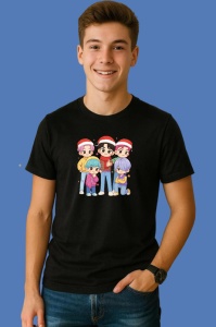 Tricou Huntrix K Pop Hunters Demon Grup Copii Stil Anime Sarbatori, din bumbac 100%, tricou negru, Copii | Dama | Barbat - Img 3