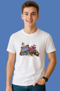 Tricou Huntrix K Pop Hunters Demon Pisica Mare Adormita Cu Personaje, din bumbac 100%, tricou alb, Copii | Dama | Barbat - Img 3
