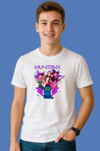 Tricou Huntrix K Pop Hunters Demon Trio Fete Chitara Rock, din bumbac 100%, tricou alb, Copii | Dama | Barbat - Img 3