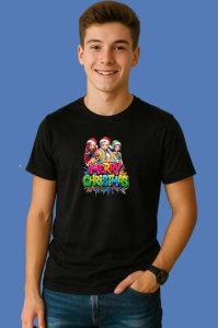 Tricou Huntrix K Pop Hunters Demon Trio Fete Merry Christmas Graffiti, din bumbac 100%, tricou negru, Copii | Dama | Barbat - Img 3