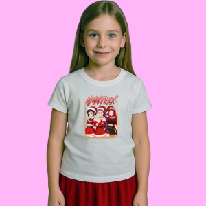 Tricou Huntrix K Pop Hunters Demon Trio Fete Poster Rosu Elegant, din bumbac 100%, tricou alb, Copii | Dama | Barbat - Img 2