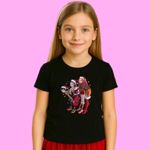 Tricou Huntrix K Pop Hunters Demon Trio Fete Traditie Iarna, din bumbac 100%, tricou negru, Copii | Dama | Barbat
