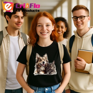 Tricou Husky Siberian si pisica gri legatura puternica Copii | Dama | Barbat Barbat - Img 23