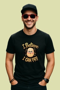 Tricou I Believe I Can Fry Cartof Personaj, Copii | Dama | Barbat, culoare negru