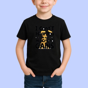 Tricou I cant hear you over the sound of my crypto gains, nu te aud din cauza castigurilor mele din crypto, Copii | Dama | Barbat , tricou negru - Img 2