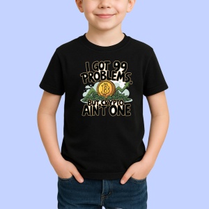 Tricou I got 99 problems but crypto aint one, am 99 probleme dar crypto nu e una dintre ele, Copii | Dama | Barbat , tricou negru - Img 2