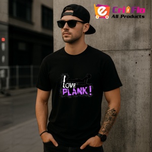 Tricou I Love Plank Alb Negru, Copii | Dama | Barbat, culoare negru - Img 6