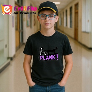 Tricou I Love Plank Alb Negru, Copii | Dama | Barbat, culoare negru - Img 9