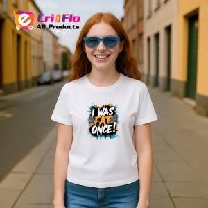 Tricou I Was Fat Once Text Motive Albastru, Copii | Dama | Barbat - Img 10