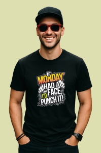 Tricou If Monday Had A Face Id Punch It, Copii | Dama | Barbat, culoare negru - Img 2