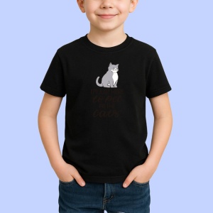 Tricou Im Just Here To Pet All The Cats Pisica, din bumbac 100%, tricou negru Copii | Dama | Barbat - Img 2