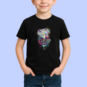 Tricou Im Not Weird Just Limited Edition Diamant, Copii | Dama | Barbat, culoare negru - Img 2