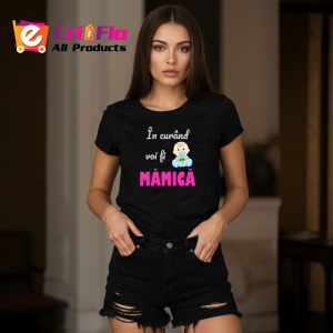 Tricou In Curand Voi Fi Mamica Baiat, din bumbac 100%, tricou negru, Dama | Barbat - Img 3