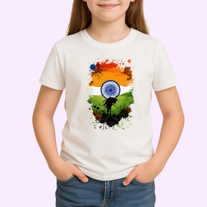 Tricou India Steag Splash Art, Copii | Dama | Barbat - Img 3