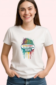 Tricou Introvert Do Not Engage Text Colorat, Copii | Dama | Barbat - Img 4