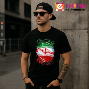 Tricou Iran Steag Splash Art, Copii | Dama | Barbat, culoare negru - Img 6