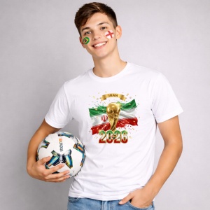 Tricou Iran World Cup 2026 Fifa V2, din bumbac 100%, tricou alb, Copii | Dama | Barbat - Img 2