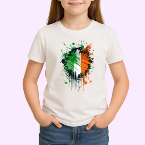 Tricou Ireland Steag Splash Art, Copii | Dama | Barbat - Img 2