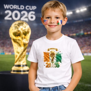 Tricou Ivory Coast World Cup 2026 Fifa, din bumbac 100%, tricou alb, Copii | Dama | Barbat - Img 5