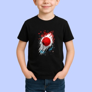 Tricou Japan Steag Splash Art, Copii | Dama | Barbat, culoare negru - Img 3