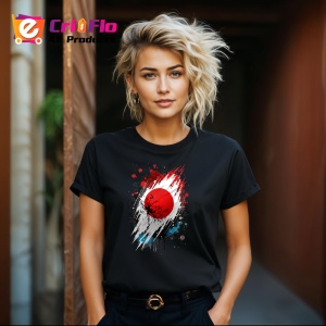 Tricou Japan Steag Splash Art, Copii | Dama | Barbat, culoare negru - Img 12
