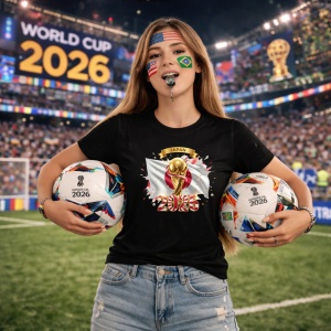 Tricou Japan World Cup 2026 Fifa V2, din bumbac 100%, tricou negru, Copii | Dama | Barbat - Img 9