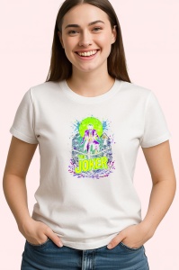 Tricou joker fundal neon verde mov modern, Copii | Dama | Barbat - Img 4