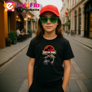 Tricou Jurassic Park dinozauri animati intr un parc tematic cu peripetii, Copii | Dama | Barbat , tricou negru - Img 5