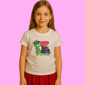 Tricou Keep On Truckin Christmas Grinch Truck Driver, din bumbac 100%, tricou alb, Copii | Dama | Barbat - Img 2