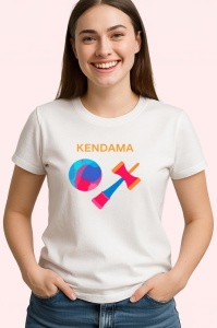 Tricou Kendama colorata cu forme geometrice moderne, din bumbac 100%, tricou alb, Copii | Dama | Barbat - Img 2