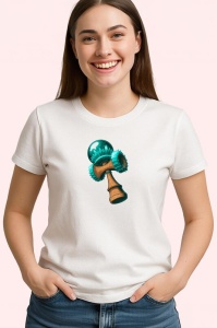 Tricou Kendama ocean albastru cu valuri design marin, din bumbac 100%, tricou alb, Copii | Dama | Barbat - Img 2