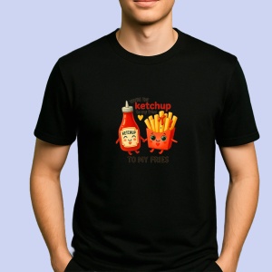 Tricou Ketchup si cartofi prajiti Negru, Copii | Dama | Barbat - Img 2