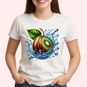 Tricou Kiwi si stropi albastri, Fructe, Copii | Dama - Img 2