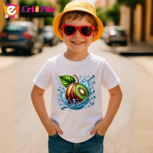 Tricou Kiwi si stropi albastri, Fructe, Copii | Dama - Img 3