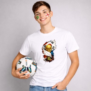Tricou Korea World Cup Fifa 2026, din bumbac 100%, tricou alb, Copii | Dama | Barbat - Img 1