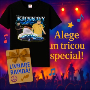 Tricou Koykoy - Masked Blue Scene, muzica POP, Dama | Barbat | Copii, Culoare Negru - Img 7