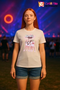 Tricou KPOP dama cu trupa formatia BLACK PINK GIRL , music Coreean 150 - Img 7