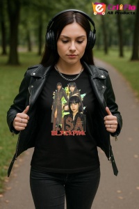 Tricou KPOP dama cu trupa formatia BLACKPINK LISA 4 , music Coreean 171 - Img 5