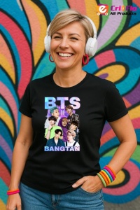 Tricou KPOP dama cu trupa formatia BTS BANGTAN , music Coreean 188 - Img 4