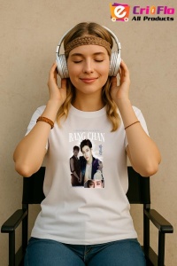 Tricou KPOP dama cu trupa formatia CHRISTOPHER CHAN BANG BANG CHAN , music Coreean 204 - Img 8