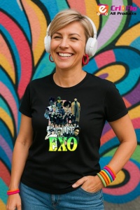 Tricou KPOP dama cu trupa formatia EXO 2 , music Coreean 207 - Img 5