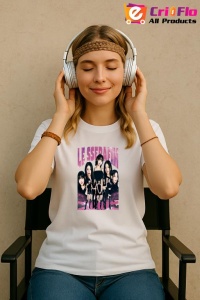 Tricou KPOP dama cu trupa formatia LE SSERAFIM , music Coreean 253 - Img 9