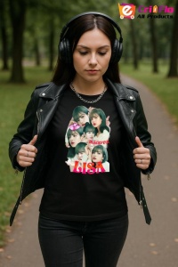 Tricou KPOP dama cu trupa formatia LISA 4 , music Coreean 257 - Img 6