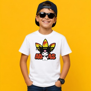 Tricou Kuromi Iepuras Punk Logo Topit Urban Aesthetic Girl Style, din bumbac 100% Copii | Dama | Barbat - Img 2