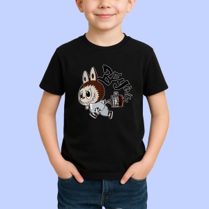 Tricou Labubu beijing fuga, Unisex Dama si Barbat | Copii, Culoare Negru - Img 2