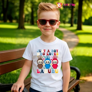 Tricou Labubu boy loves, Unisex Dama si Barbat | Copii - Img 5
