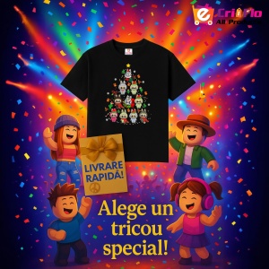 Tricou Labubu brad bebe, Unisex Dama si Barbat | Copii, Culoare Negru - Img 11
