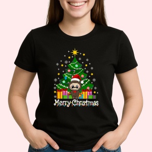 Tricou Labubu craciun cadou, Unisex Dama si Barbat | Copii, Culoare Negru