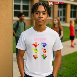 Tricou Labubu dino culori, Unisex Dama si Barbat | Copii - Img 10